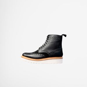 Laser-Cut Leather Ankle Boots